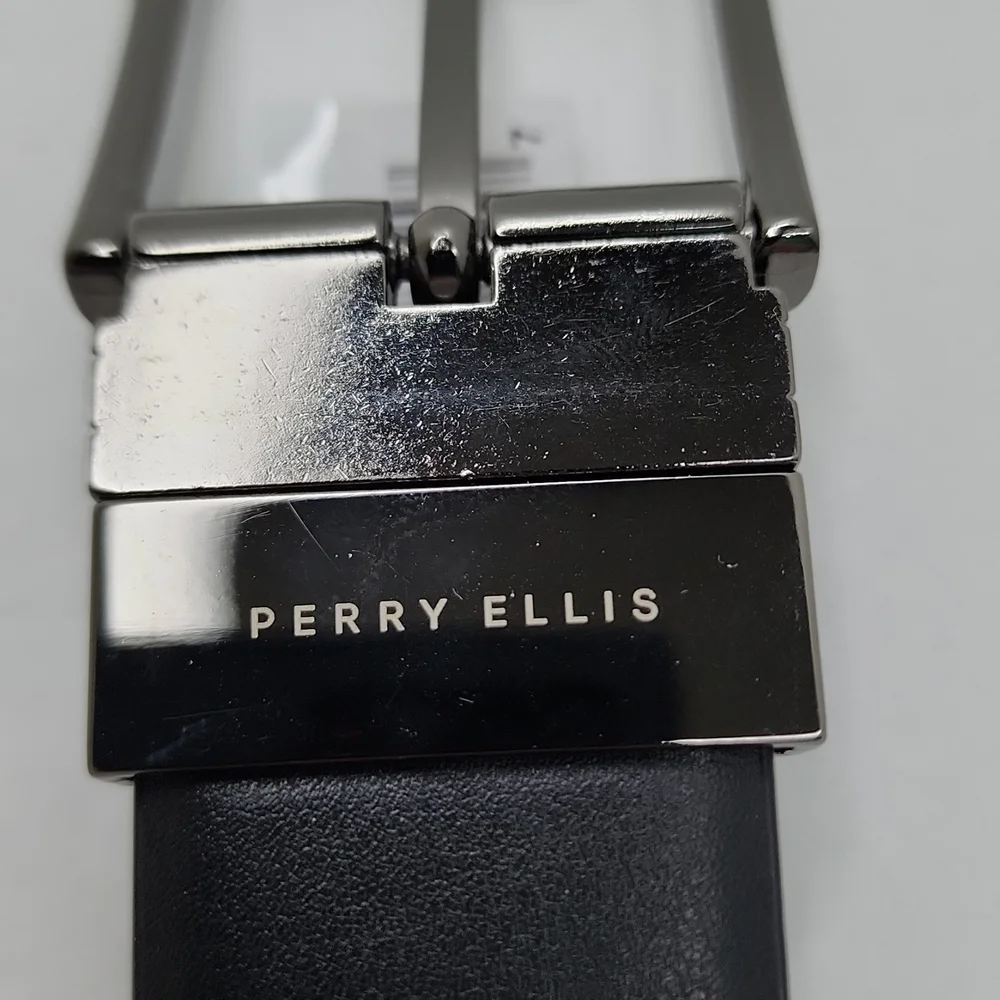 PERRY ELLIS POTFOLIO MEN'S REVERSIBLE BELT, BLACK & BROWN, SIZE 42 - Picture 10 of 10